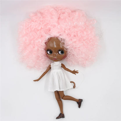 ICY DBS Blythe Doll 1/6 BJD OB24 Joint Body 30cm Pink Afro Hair White Black Skin