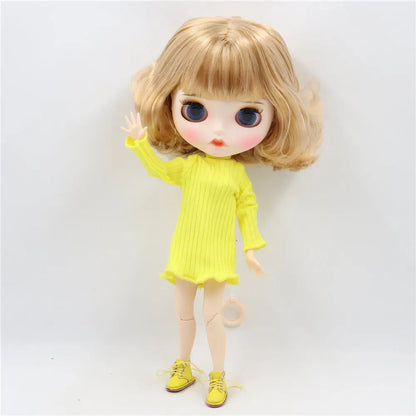 ICY DBS Blythe Doll White Skin Joint Body Brown Short Hair Matte Face BL3715