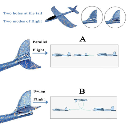 48cm EVA Foam Aircraft Toy Glider Hand Throw Flying Plane for Kids Outdoor