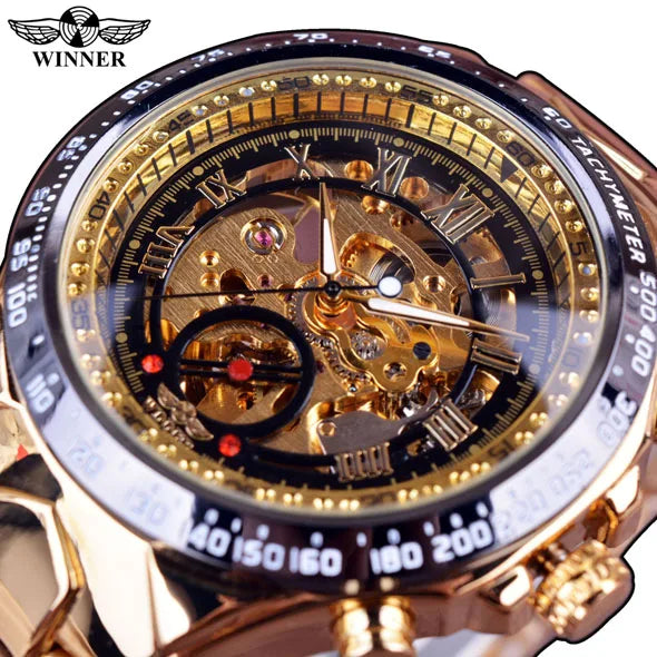 Winner Mechanical Sport Design Bezel Fashion Watch Mens Watches Top Brand Luxury Montre Homme Clock Men Automatic Skeleton Watch-EXPROTAS