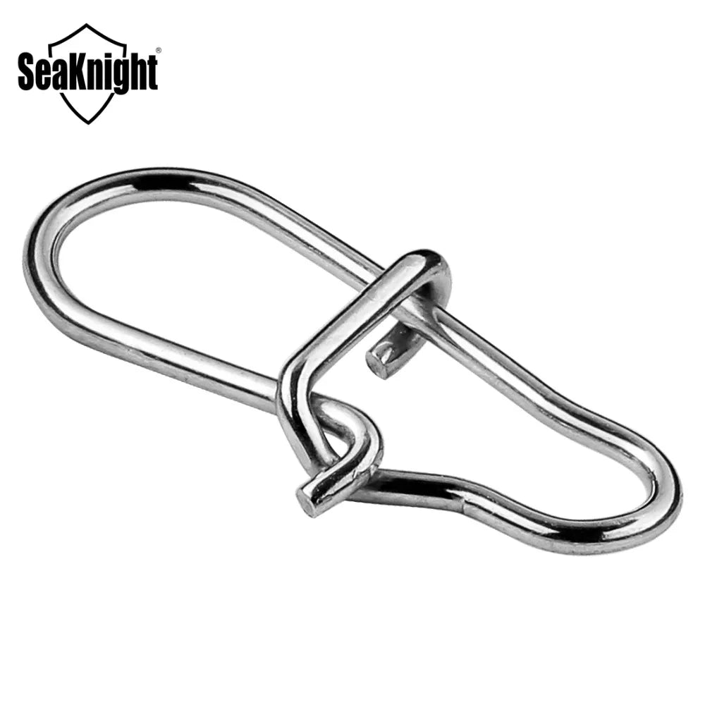 50PCS Fishing Connector Snap Swivels Stainless Steel Interlock 45KG