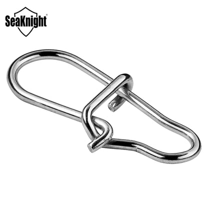 50PCS Fishing Connector Snap Swivels Stainless Steel Interlock 45KG