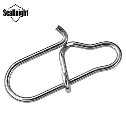 50PCS Fishing Connector Snap Swivels Stainless Steel Interlock 45KG