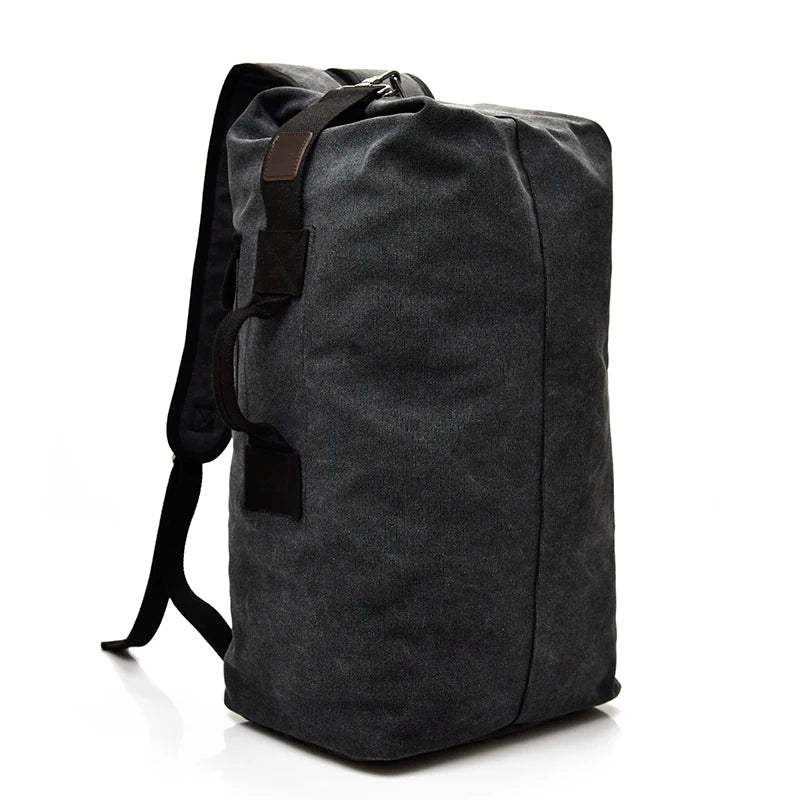 Large Canvas Shoulder Bag Backpack for Men Travel Rucksack Bucket Luggage