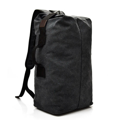 Large Canvas Shoulder Bag Backpack for Men Travel Rucksack Bucket Luggage