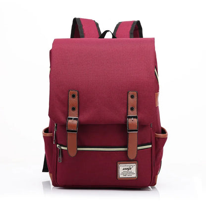 Vintage Oxford Laptop Backpack Waterproof 16" School Travel Bag Unisex Large