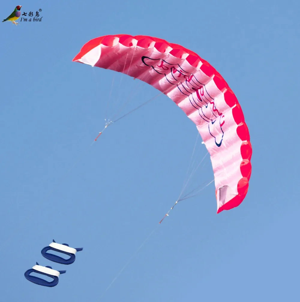 Outdoor Dual Line Stunt Parafoil Kite Rainbow Power Parachute Beach Sports Toy