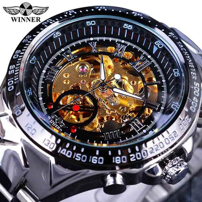 Winner Mechanical Sport Design Bezel Fashion Watch Mens Watches Top Brand Luxury Montre Homme Clock Men Automatic Skeleton Watch-EXPROTAS