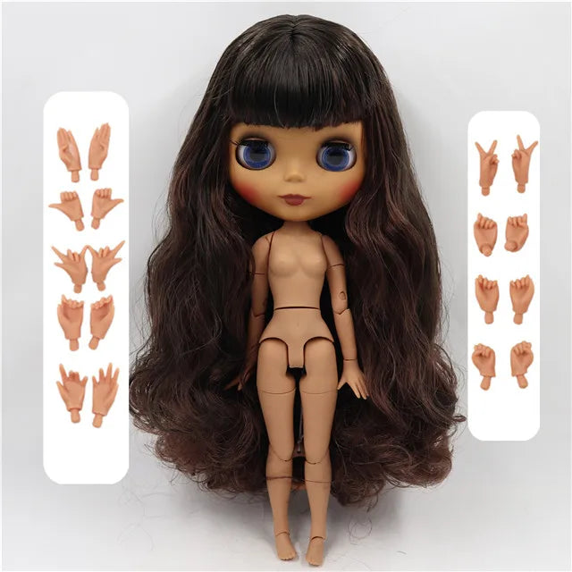 ICY DBS Blyth doll 1/6 bjd black mix brown hair joint body 30cm doll custom doll DIY anime girls-EXPROTAS