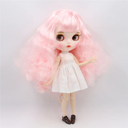 ICY DBS Blythe Doll 1/6 BJD OB24 Joint Body 30cm Pink Afro Hair White Black Skin