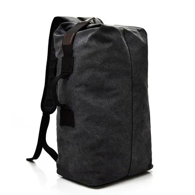 Large Canvas Shoulder Bag Backpack for Men Travel Rucksack Bucket Luggage