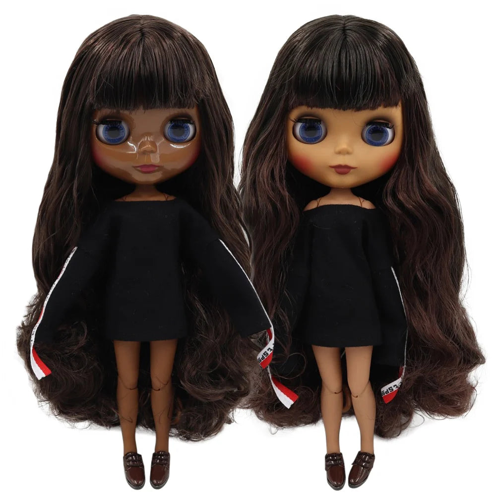 ICY DBS Blyth doll 1/6 bjd black mix brown hair joint body 30cm doll custom doll DIY anime girls-EXPROTAS