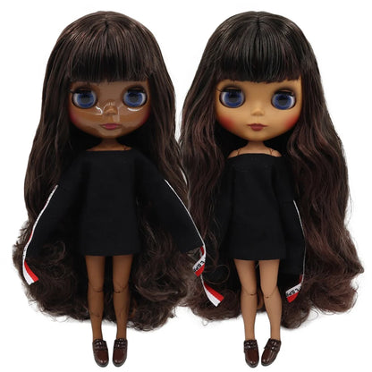 ICY DBS Blyth doll 1/6 bjd black mix brown hair joint body 30cm doll custom doll DIY anime girls-EXPROTAS