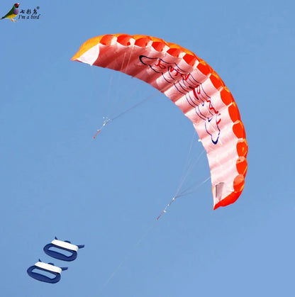 Outdoor Dual Line Stunt Parafoil Kite Rainbow Power Parachute Beach Sports Toy