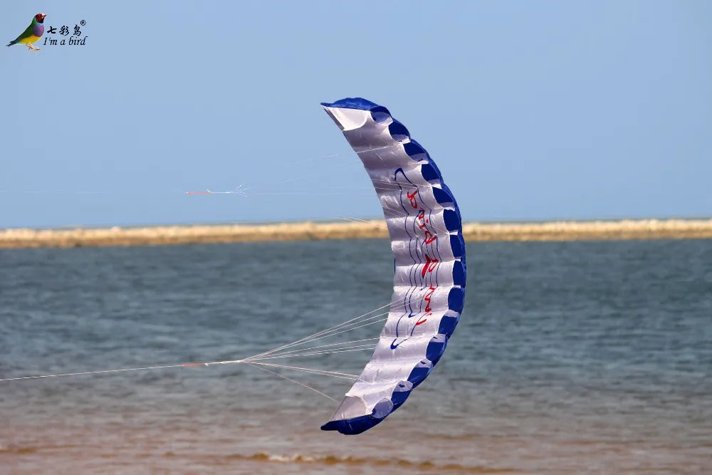 Outdoor Dual Line Stunt Parafoil Kite Rainbow Power Parachute Beach Sports Toy