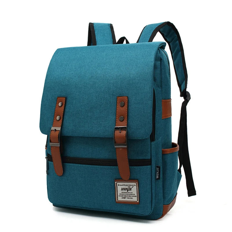 Vintage Oxford Laptop Backpack Waterproof 16" School Travel Bag Unisex Large