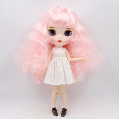 ICY DBS Blythe Doll 1/6 BJD OB24 Joint Body 30cm Pink Afro Hair White Black Skin