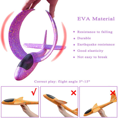 48cm EVA Foam Aircraft Toy Glider Hand Throw Flying Plane for Kids Outdoor