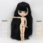 ICY DBS Blyth doll white skin joint body Black straight hair new matte face with eyebrows Lip gloss BL117-EXPROTAS