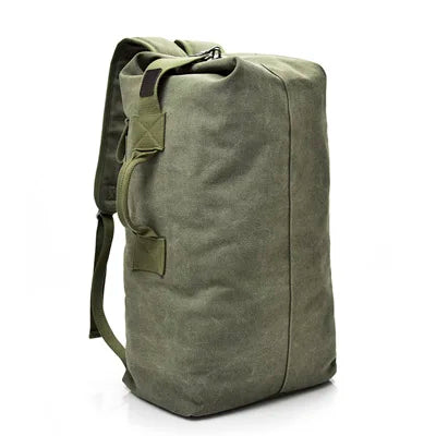 Large Canvas Shoulder Bag Backpack for Men Travel Rucksack Bucket Luggage