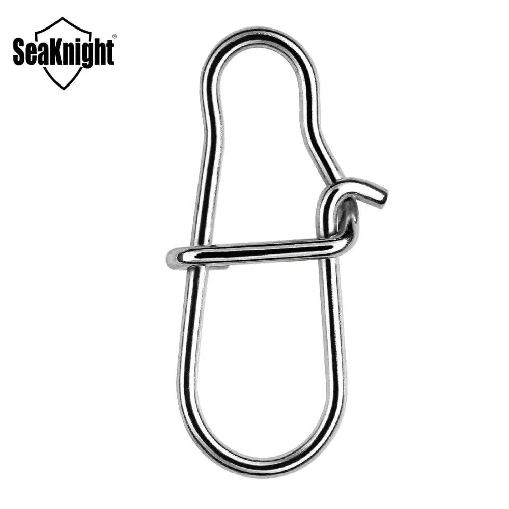 50PCS Fishing Connector Snap Swivels Stainless Steel Interlock 45KG