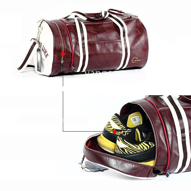 Sport Gym Bag for Women Men Shoulder Bags With Shoes Storage Pocket Fitness Training Waterproof Leather Travel Bag Handbag Daily-EXPROTAS