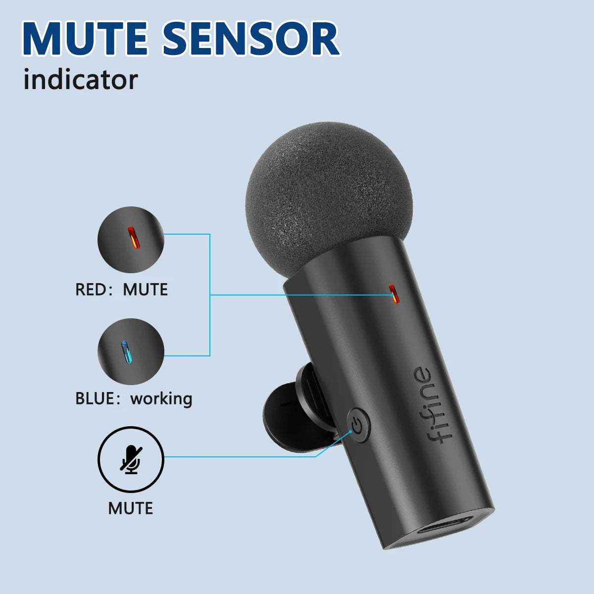 FIFINE M6 Wireless Lavalier Microphone Type-C Mini Mic for Phone Tablet Laptop Live Stream Vlog Interview
