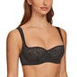 MELENECA Women’s Balconette Half Cup Underwire Bra with Padded Straps Lace