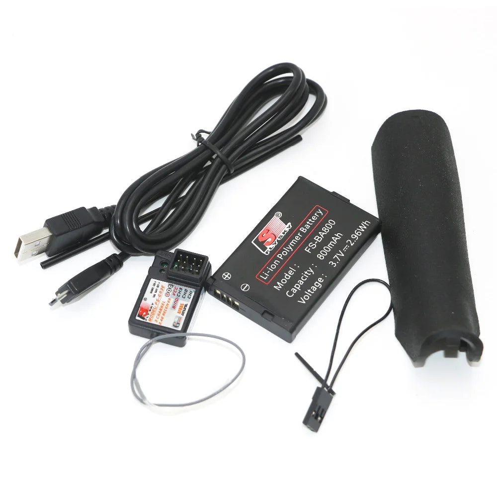 Flysky 2.4GHz Remote Receiver & Transmitter with Battery USB Cable for RC Car
