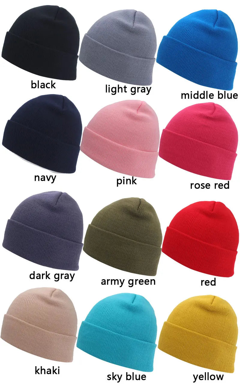 Warm Knitted Hat Winter Beanie Cap Unisex Casual Skull for Men Women