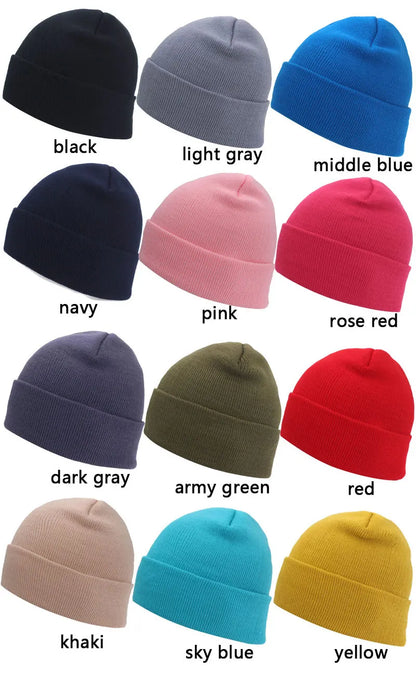 Warm Knitted Hat Winter Beanie Cap Unisex Casual Skull for Men Women