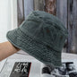 Unisex Bucket Hat Washed Denim Fisherman Cap Summer Casual Fashion