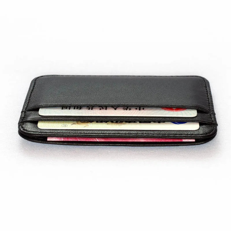 Slim Leather Credit Card Holder Wallet RFID Blocking for Men Thin Mini