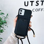 iPhone 7-16 Pro Max Mini XR XS Crossbody Lanyard Wallet Case Camera Cover