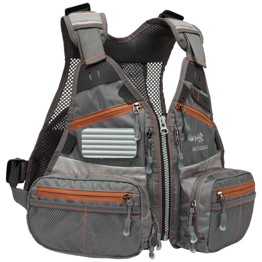 Bassdash FV09 Fly Fishing Vest for Youths Kids Adjustable Size with Multiple Pockets Trout Bass Fishing Gear-EXPROTAS