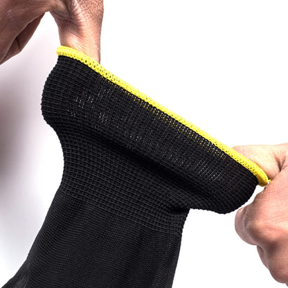10/20 Pairs Safety Work Gloves PU Coated Grip Builders Gardening Black