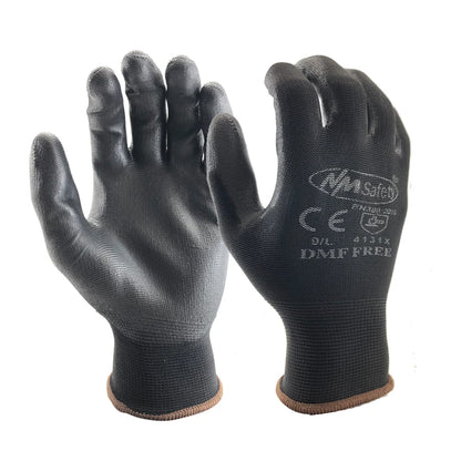 24 Pairs Work Gloves Safety Grip Coated Builders Gardening Nitrile Nylon