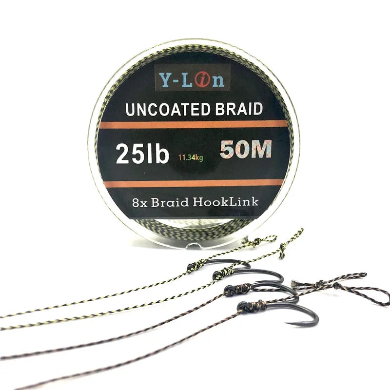 Soft Hook Carp Fishing Line 50m Braid Hooklink for Hair Rig 25/35LB