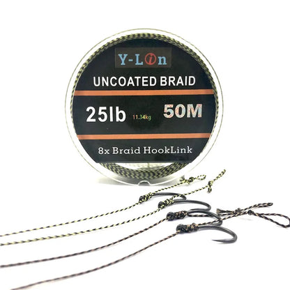 Soft Hook Carp Fishing Line 50m Braid Hooklink for Hair Rig 25/35LB