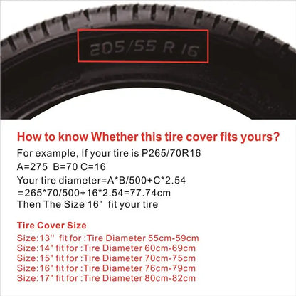 14" 15" 16" 17" Inch 4WD 4x4 PVC Leather Spare Wheel Tire Cover Case Bag Pouch Protector car tyres 14 inch For Jeep Hummer-EXPROTAS