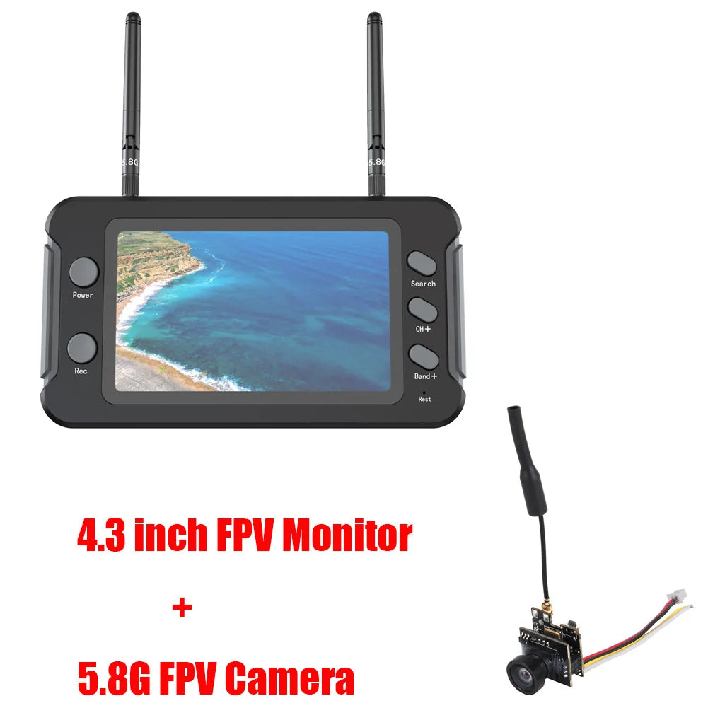 5.8G 40CH Dual Antennas FPV Goggles Monitor Video Glasses Headset HD W/ 5.8G 25mW transmitter fpv camera + Osd for Racing Drone-EXPROTAS