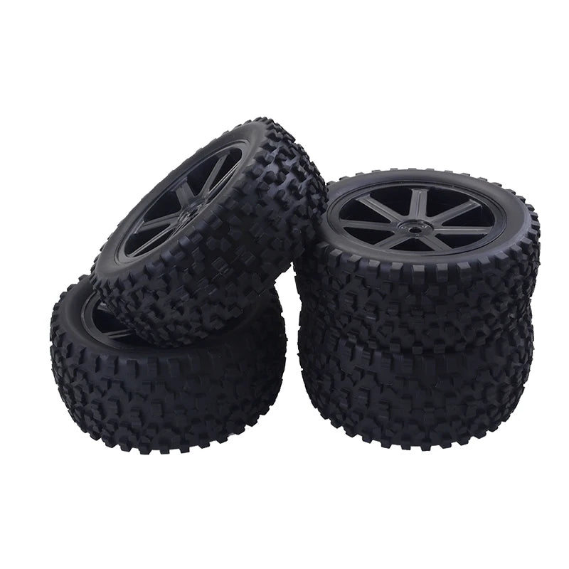 1/10 RC Off-Road Buggy Front & Rear Tires Wheels Set 12mm Hex with Foam Inserts