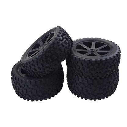1/10 RC Off-Road Buggy Front & Rear Tires Wheels Set 12mm Hex with Foam Inserts
