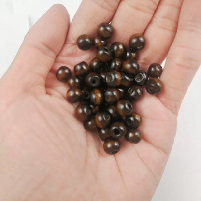 500Pcs Natural Wooden Beads Round Brown for Jewellery Making DIY Bracelet
