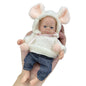 AnjoDoll 6 Inch Full Body Silicone Reborn Baby Boy Doll Palm Size Soft Bebe