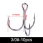 20Pcs Fishing Hooks Treble Carbon Steel Barbed Sharp 2/4/6/8/10#