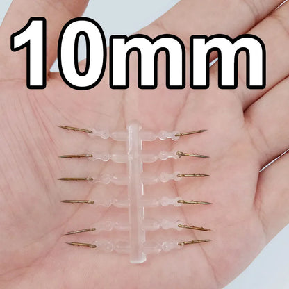 12pcs Metal Bait Spikes Carp Fishing Boilie Pins w/ Rubber Corn Hair Rigs