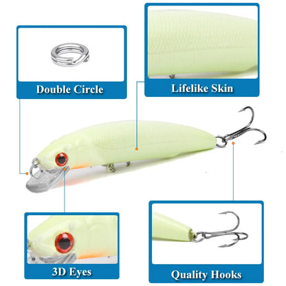 Fishing Lure 17g 12cm Sinking Minnow Hard Bait for Bass Pike Sea Fishing
