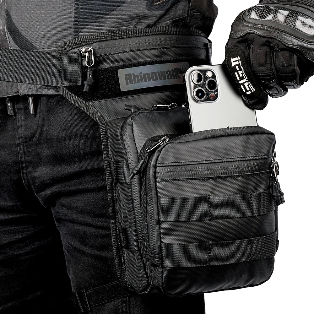 Rhinowalk Motor Waist Bag 3L Motorcycle Waist Packs Leg Bag Thigh Belt Hip Bum Travel Cell/Mobile Phone Purse Fanny Pack Bags-EXPROTAS