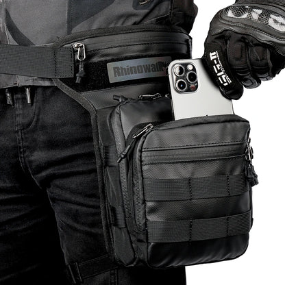 Rhinowalk Motor Waist Bag 3L Motorcycle Waist Packs Leg Bag Thigh Belt Hip Bum Travel Cell/Mobile Phone Purse Fanny Pack Bags-EXPROTAS